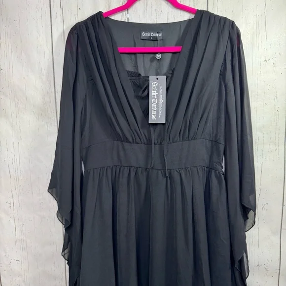 Scarlett Darkness Black Gothic Maxi Dress Witchy Dark Academia Whimsigoth Soft - Picture 4 of 16